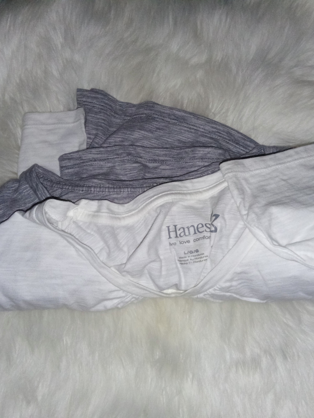 Hanes Women's White and Heather Gray Sleep Top Set